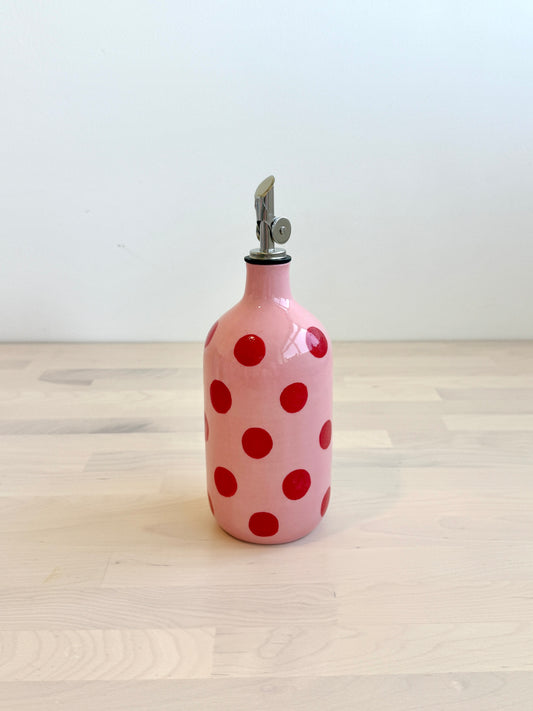 Red & Pink Polka Dot Oil Bottle
