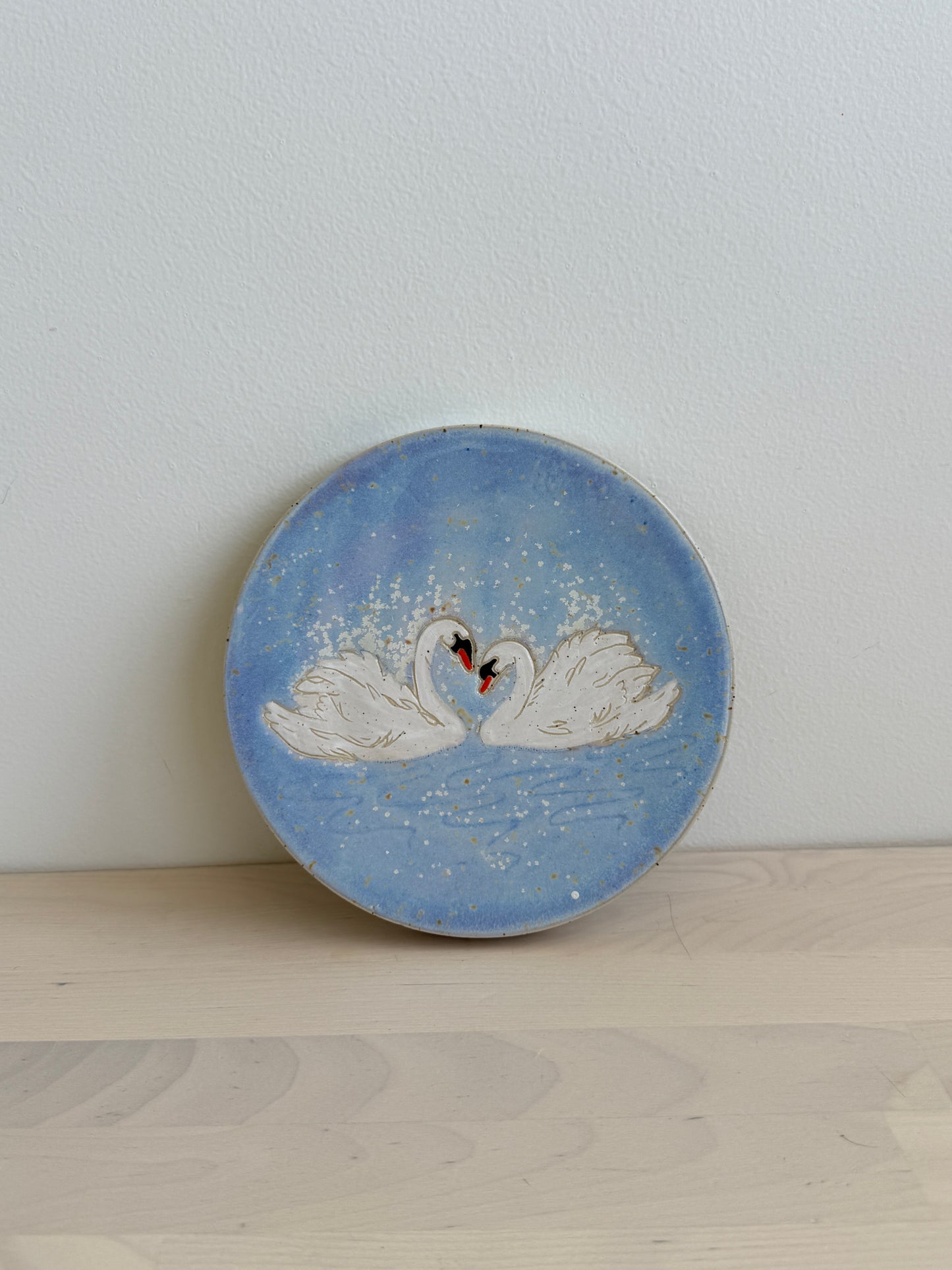 Love Story Ceramic Painting (White Swans)