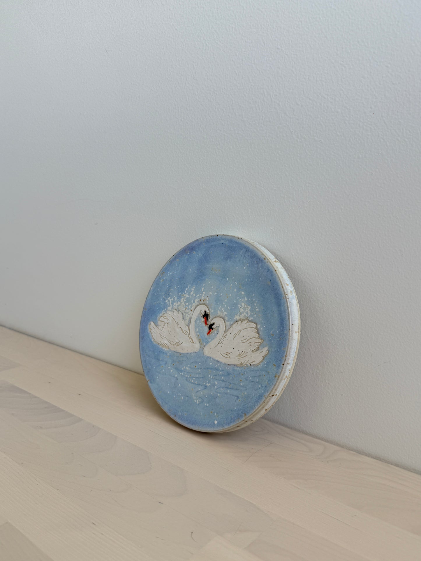 Love Story Ceramic Painting (White Swans)