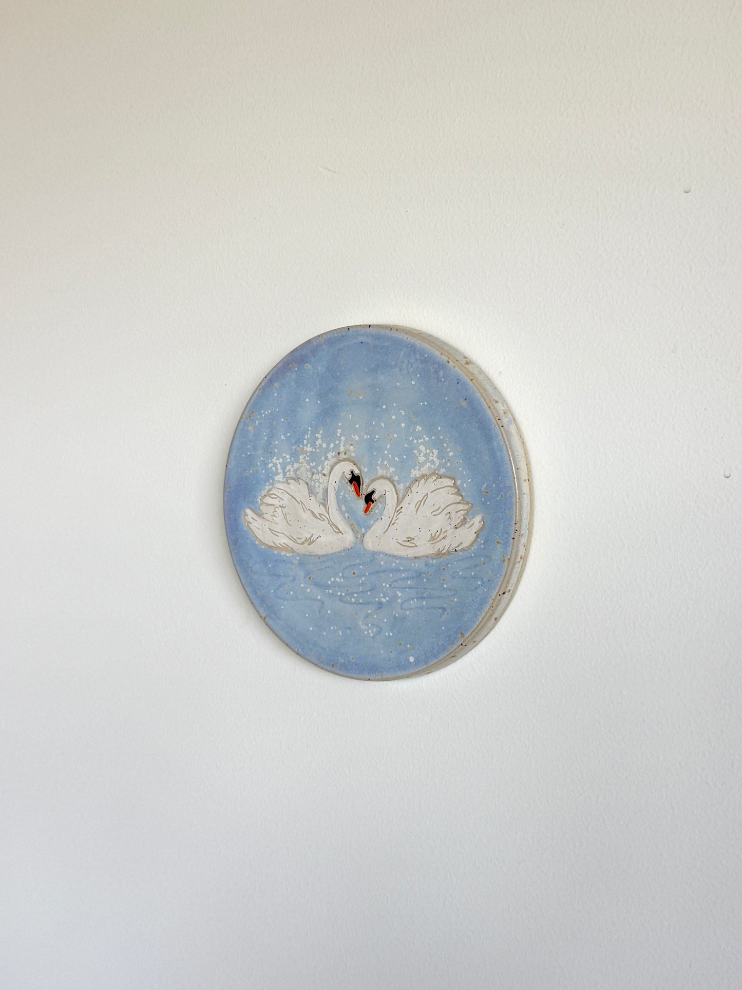 Love Story Ceramic Painting (White Swans)