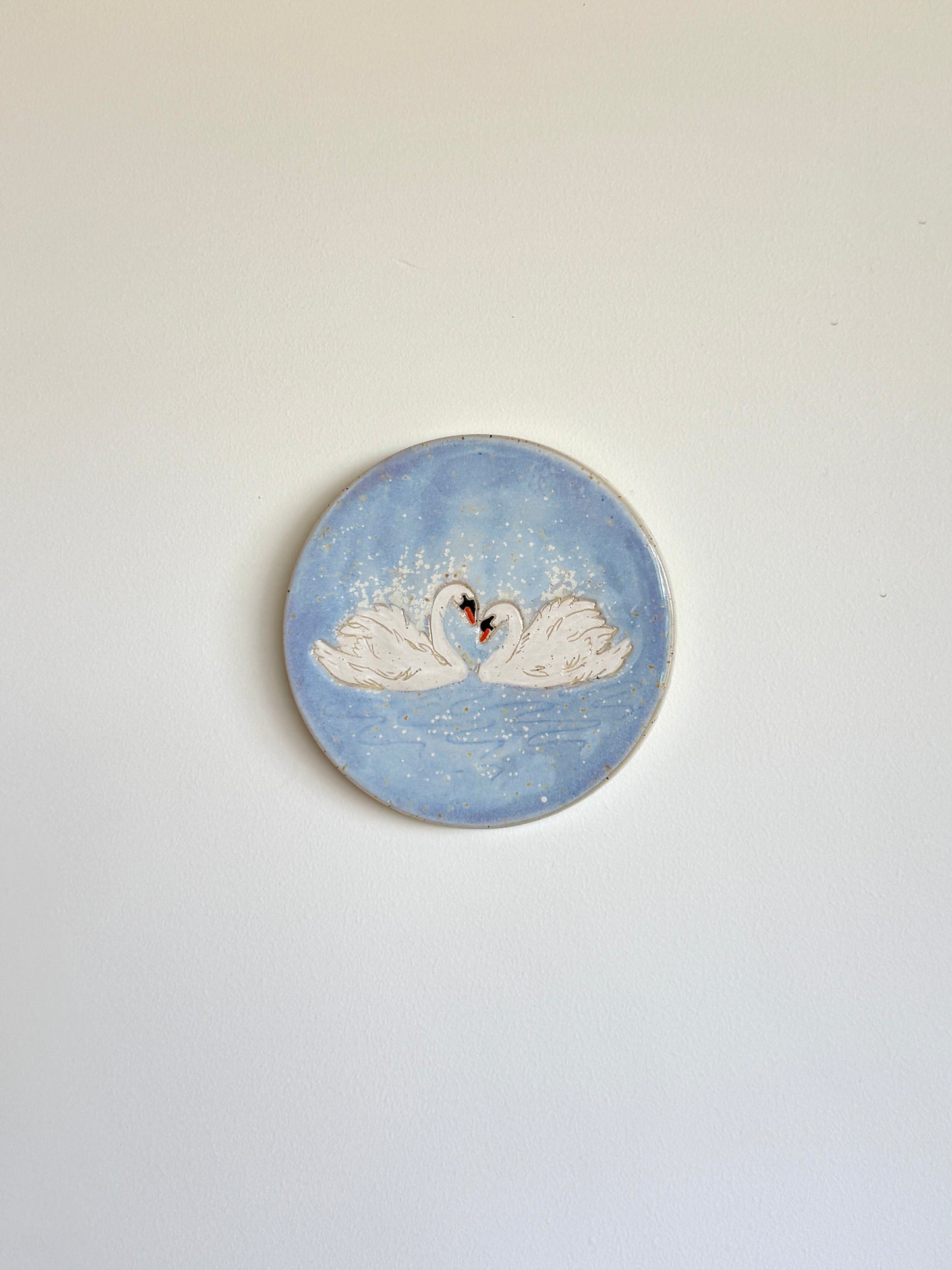 Love Story Ceramic Painting (White Swans)